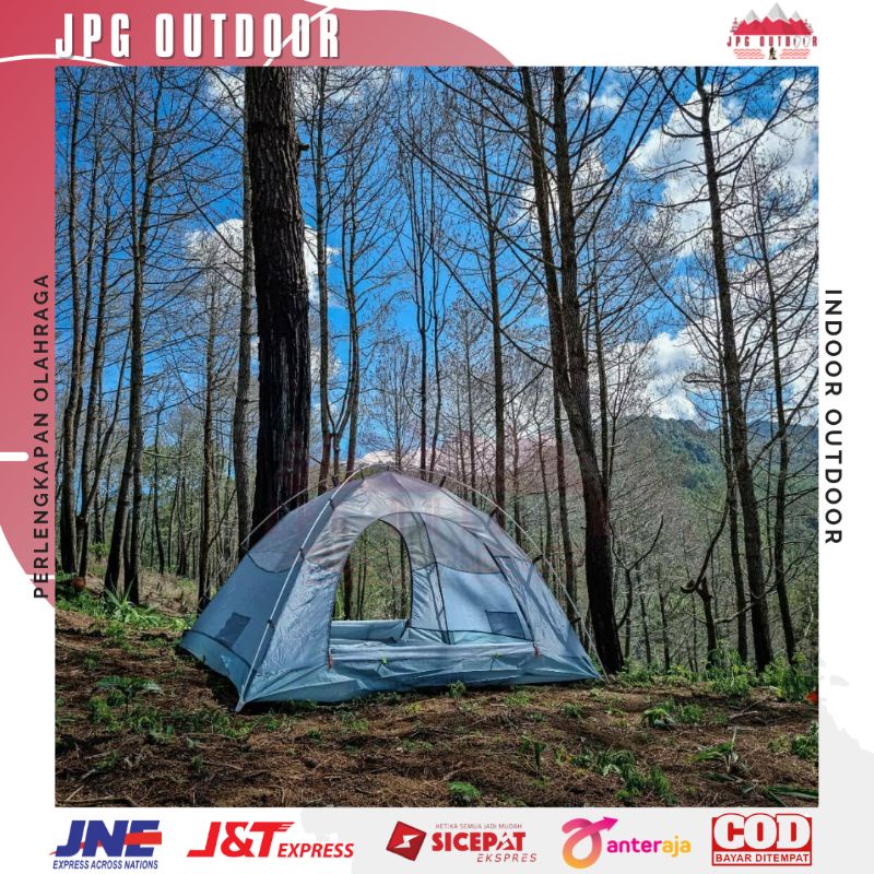 Tenda Camping LWY Compass 4P Frame Aluminium Alloy Double Layer Kapasitas 4 Orang