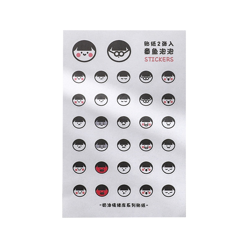 [2Pcs] Face Emoticon Deco Stickers / Stiker Tempel Muka Wajah Emoji Lucu Unik