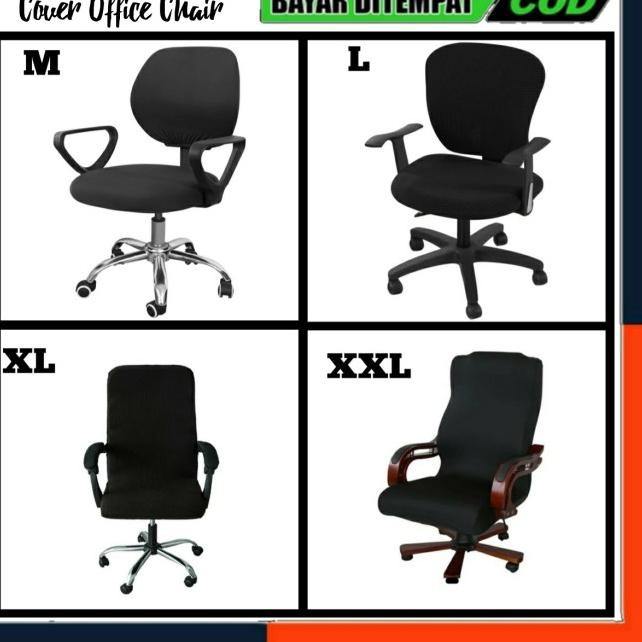 ♀ COVER CHAIR OFFICE SARUNG KURSI BANGKU KANTOR PUTAR BULAT KOTAK - PINK, M ♢