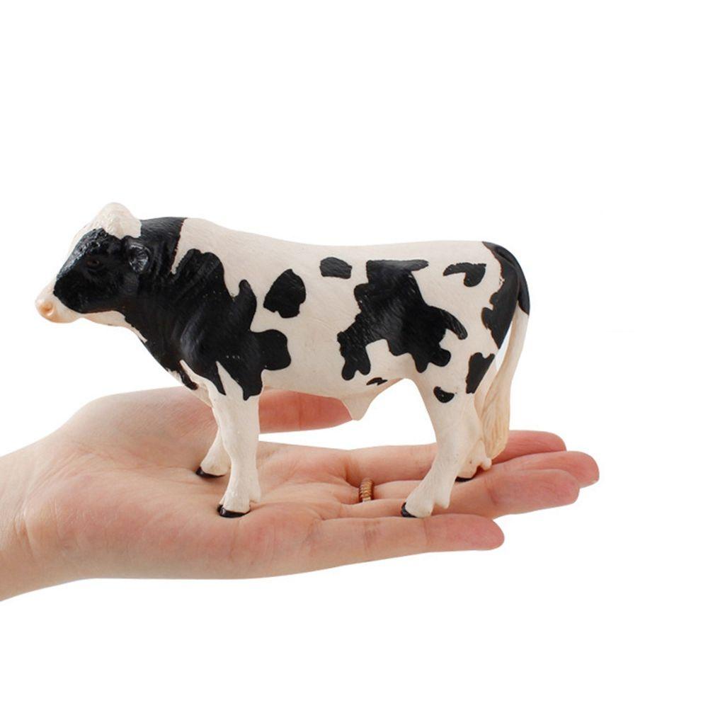 Rebuy Patung Hewan Realistis Zoo Farm Desktop Ornamen Action Figure Untuk Anak Bayi Simulasi Sapi Model Sapi