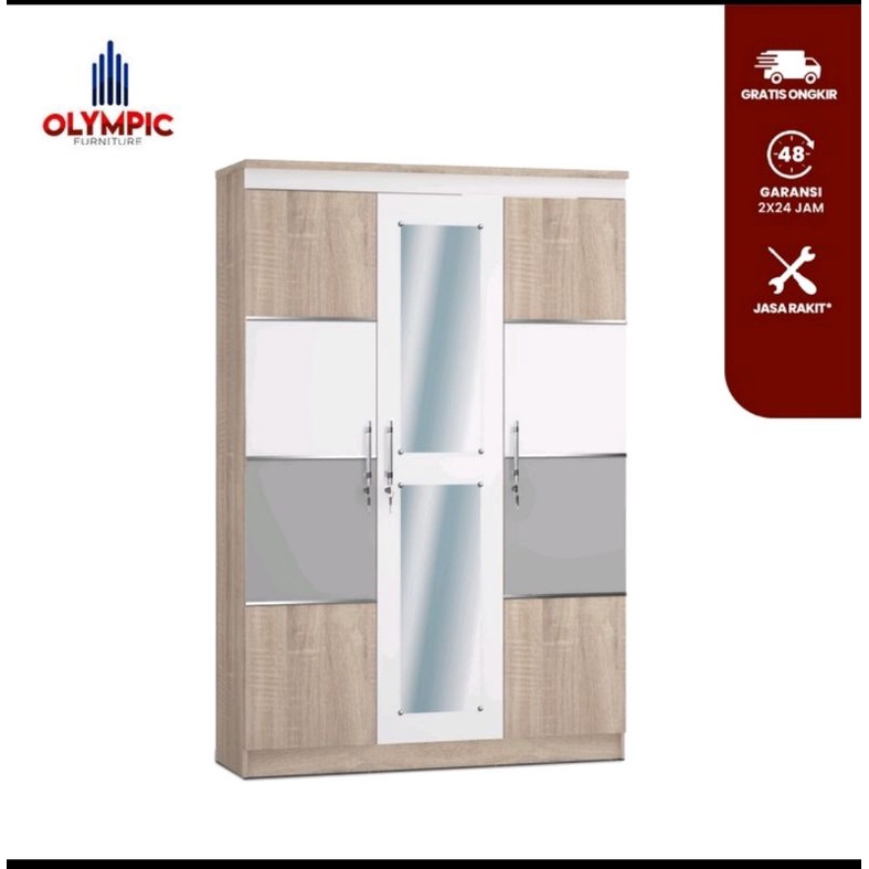 LEMARI PAKAIAN 3PINTU OLYMPIC