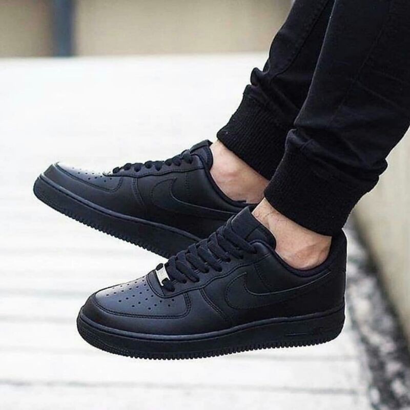 nike air force 1 triple black suede
