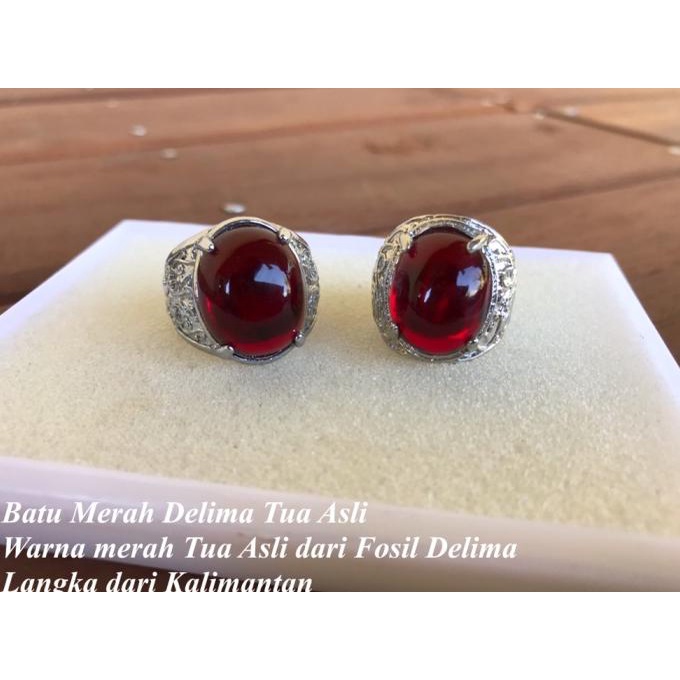 Produk Unggulan] Cincin Batu Merah delima Asli Dari Fosil biji delima