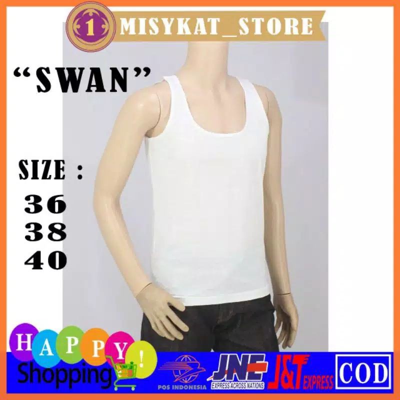 [BISA COD] Kaos Dalam Pria Dewasa || Singlet Pria Merk Swan 1 Lusin