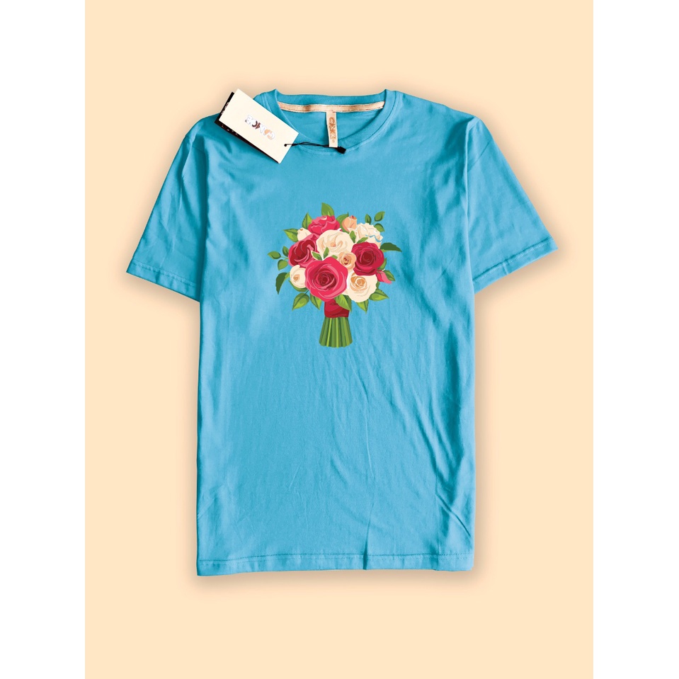 kaos tshirt premium desain bunga kado ultah valentine