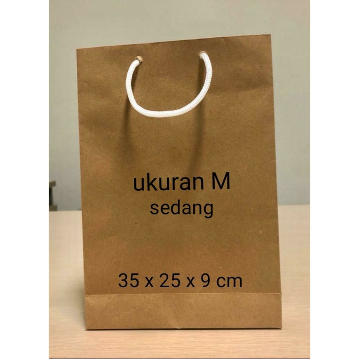 

Paper Bag I Tas Kertas I kraft coklat ukuran sedang I paperbag polos