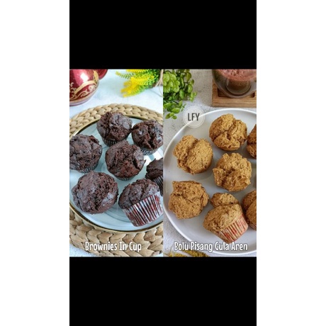 Mix Brownies In Cup Bolu Pisang Gula Aren Mekar Kukus