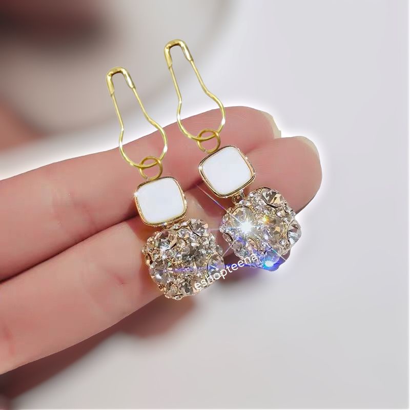 A193 Anting hijab petak new mini mata warna_anting jilbab