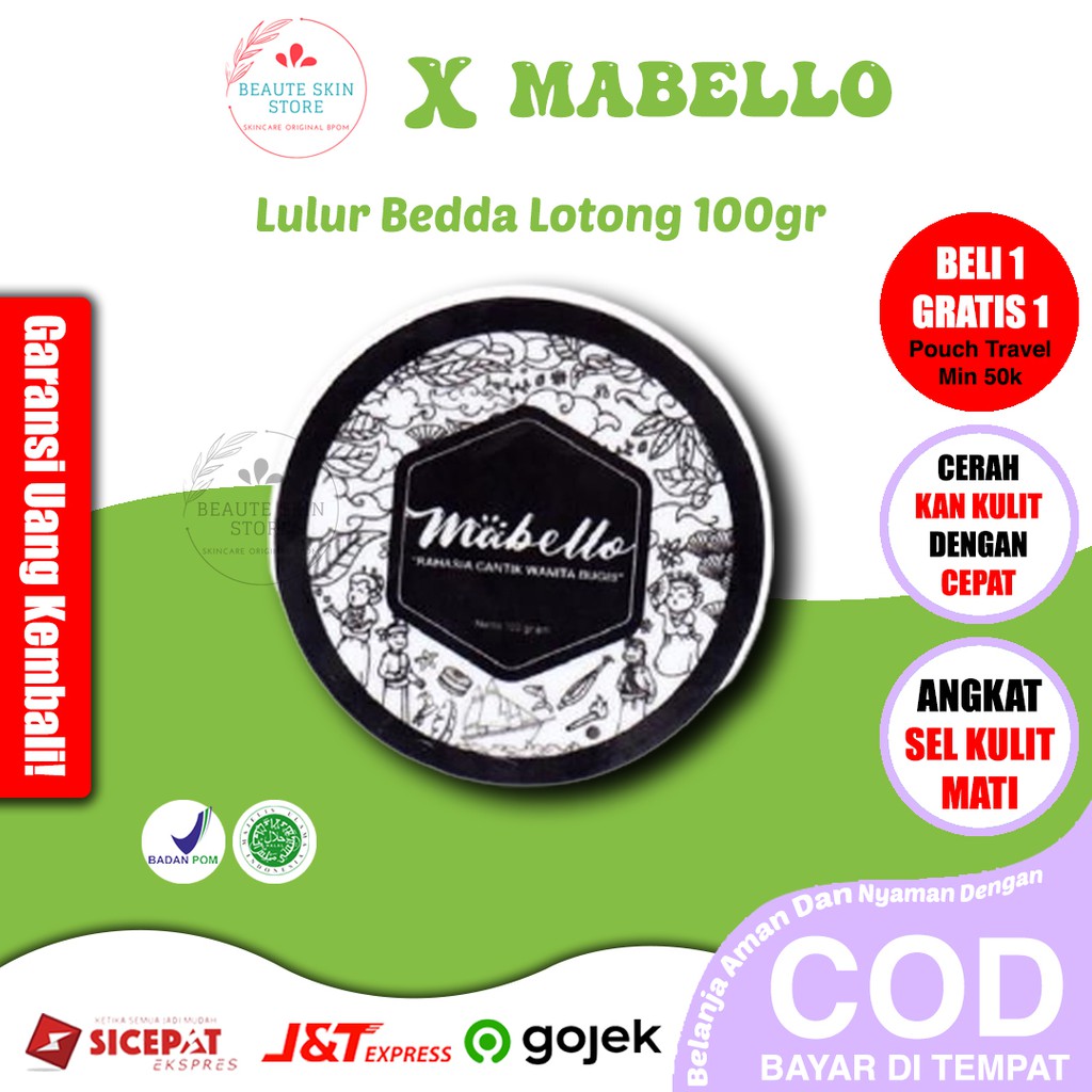 MABELLO LULUR BEDDA LOTONG MABELO BEDAK LOTTONG MABELLOINDONESIA BEDA LONTONG VIRAL 100gr