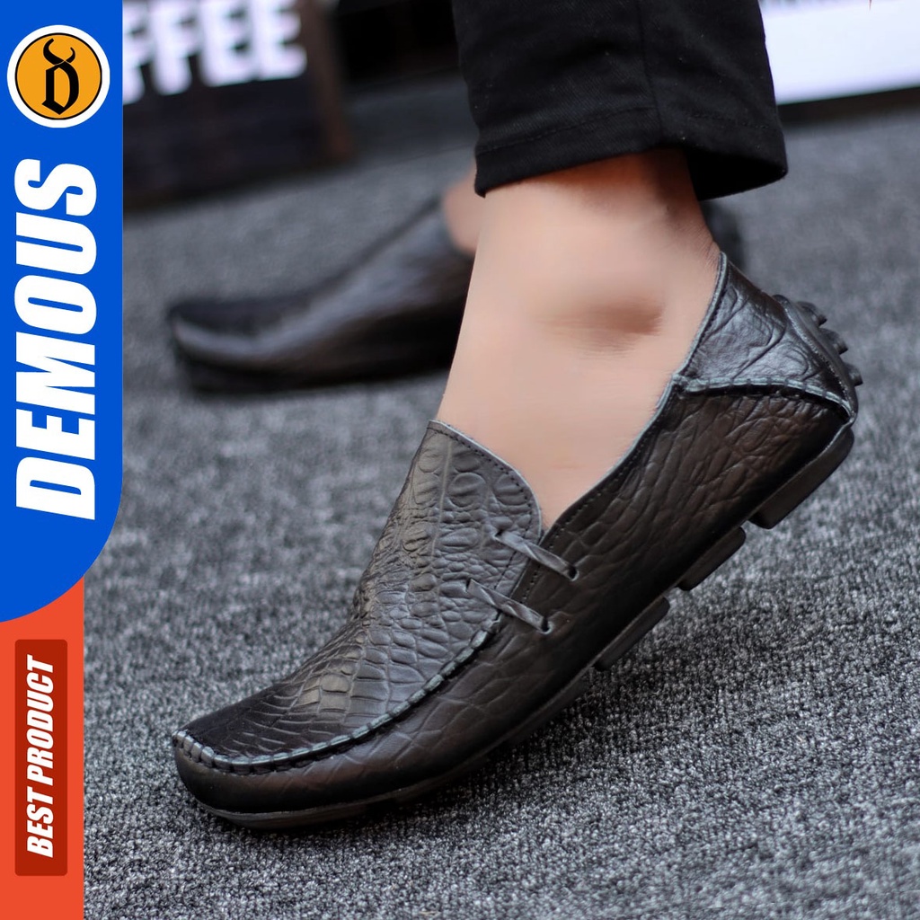 Sepatu Slip On Pria Casual Kulit Asli DEMOUS FRIDZ