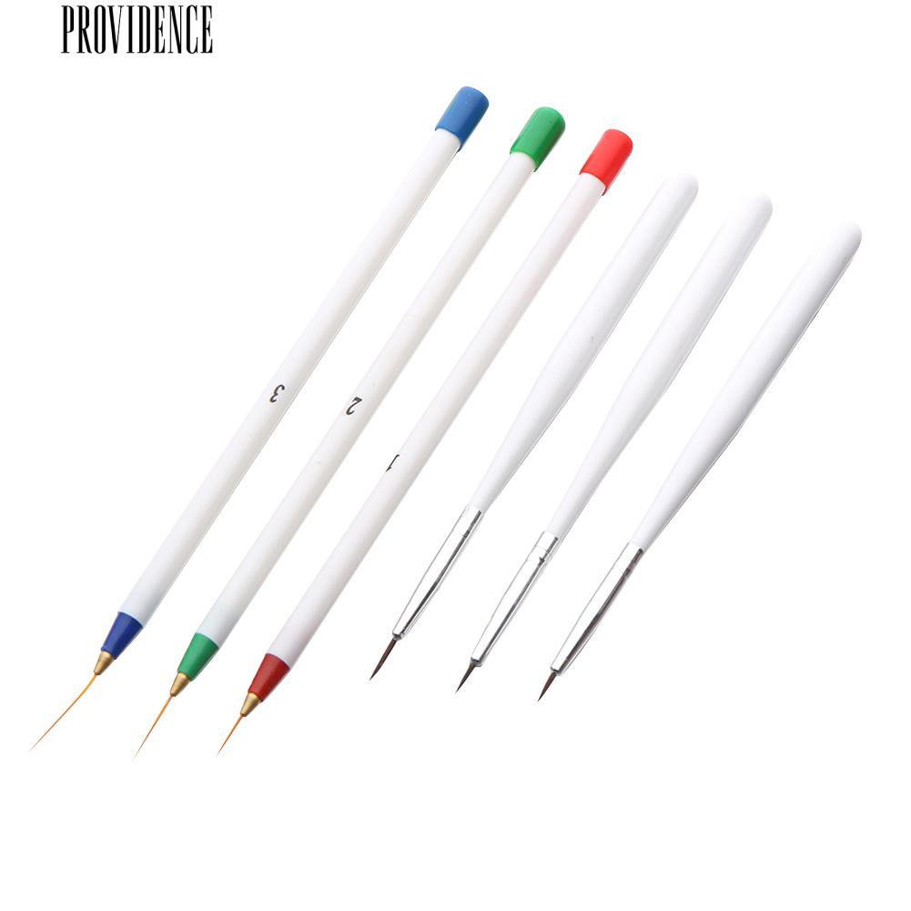 6 Pcs Nail Art Desain Brush Dotting Lukisan Menggambar Striping Liner Pen Tool Set