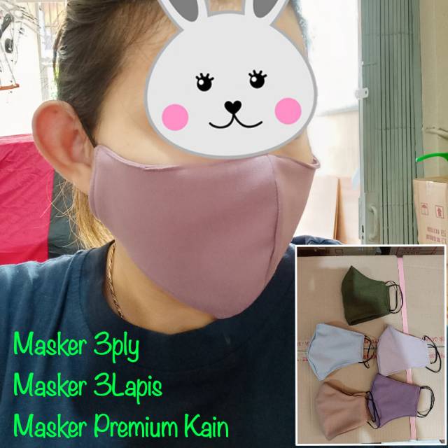 Masker Kain Premium 3 Ply 3 Lapis