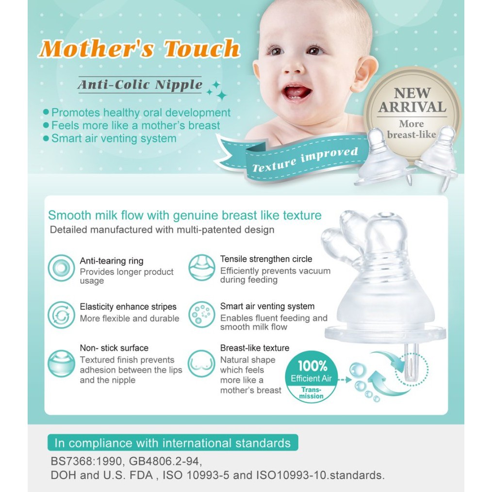 Simba Mother Touch Anti Colic STANDARD Neck Nipple / Nipple Dot