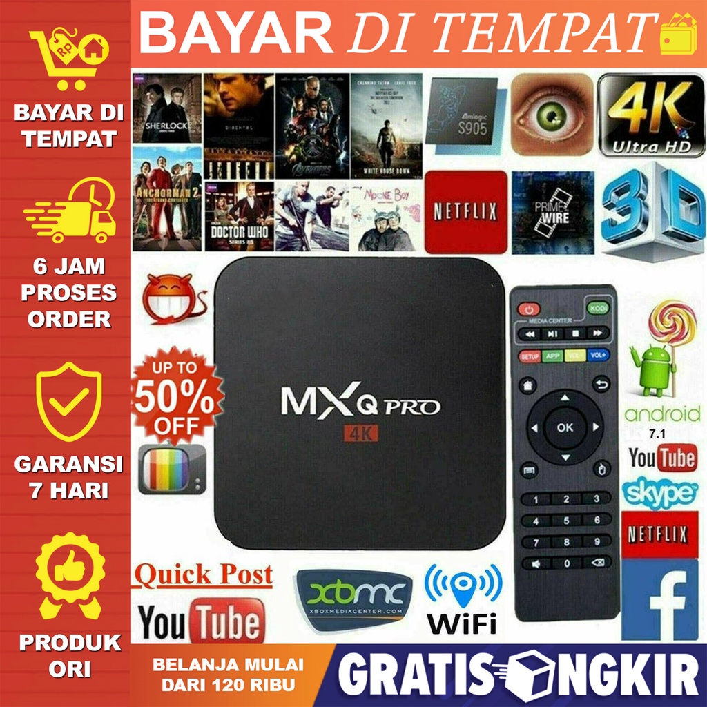 Set top Box / Stb Tv Digital Komplit Untuk Semua Tv / Smart Tv Android TV Box MXQ Pro 5G 2G+16G / Sm