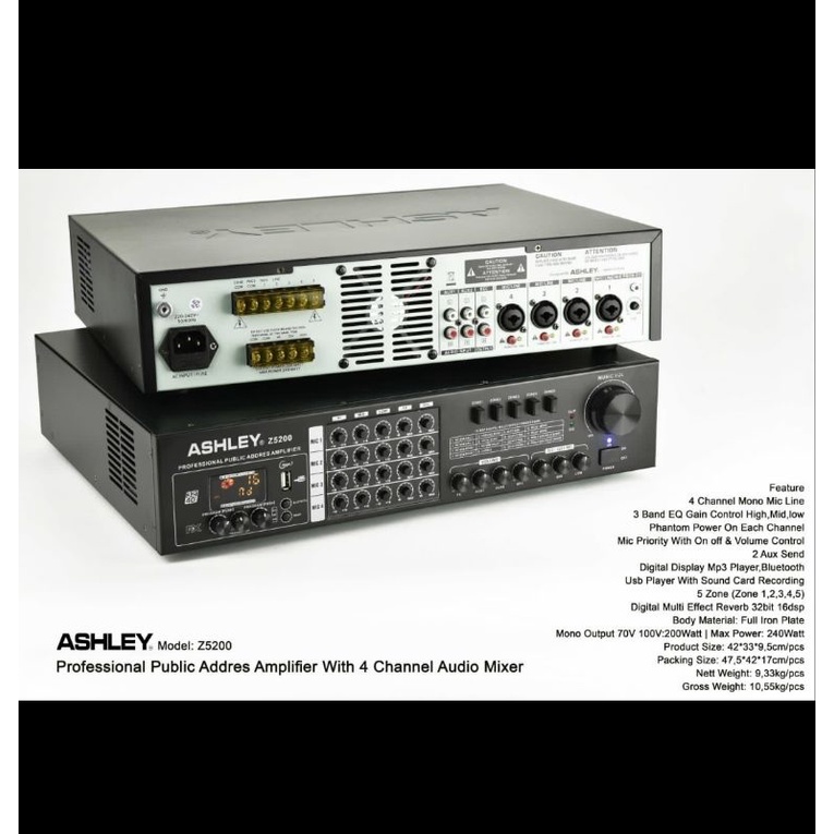 Power amplifier ashley z5200 z 5200 garansi ORIGINAL