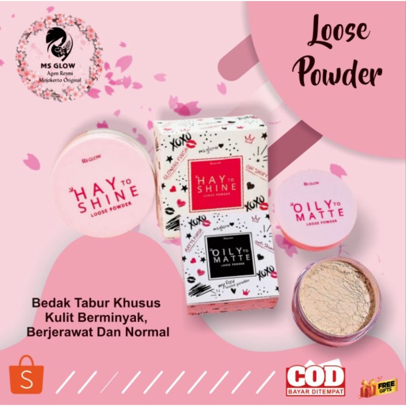 Ms glow Bedak Tabur Pemutih Wajah Premium