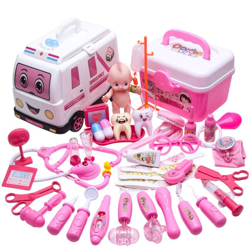 Mary☆ 35/45 Pcs Girls Role Play Doctor Game Medicine Simulation Dentist Treating Teeth