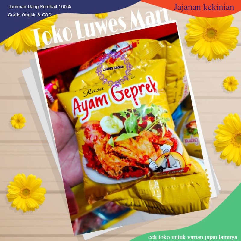 

ayam geprek isi 10pcs-snack jadul-makanan ringan-chiki-jajanan jadul-krupuk pedas