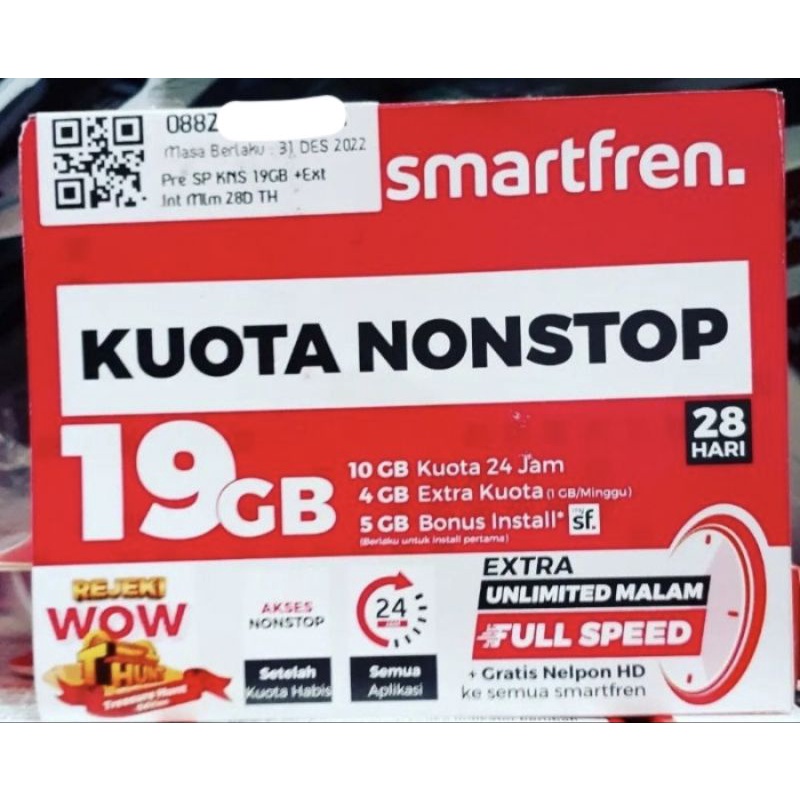 Kartu kuota Smartfren nonstop 10 Gb