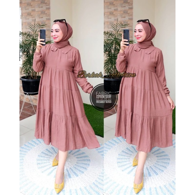 BISA[COD] DRESS MIDI POLOS BAHAN CATOON SILKY INFOR/ MIDI DRESS MODEL TER BARU/ MIDI DRES POLOS TER BARU