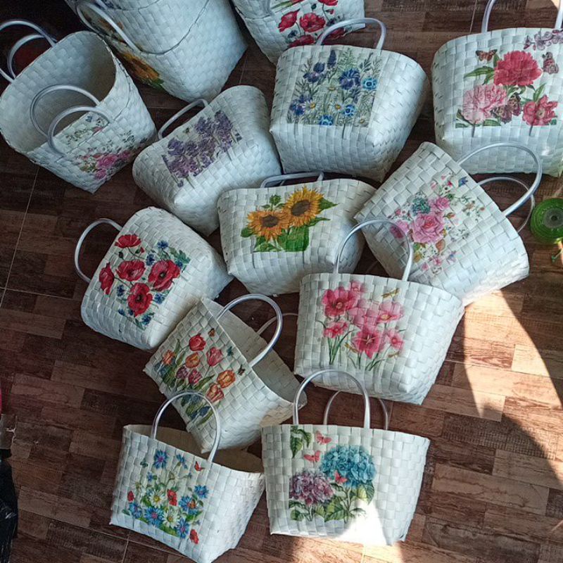 tas anyam deco tanggung, tas hampers, tas berkat, tas wanita, tas souvenir
