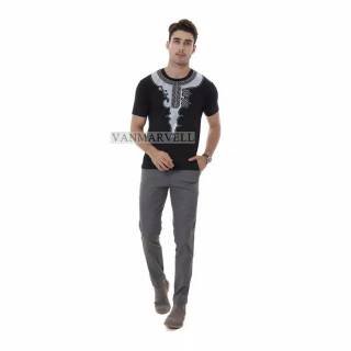 BAJU KOKO MUSLIM BLACK PANTHER TANGAN PENDEK SIZE M XXL BAJU KOKO MUSLIM BLACK PANTHER TANGAN PENDEK SIZE M XXL
