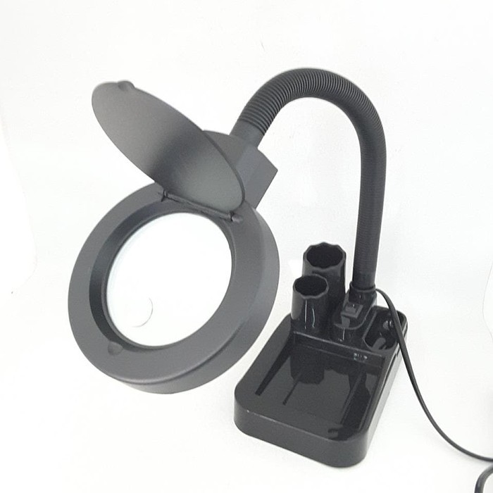 kaca pembesar + lampu led super terang onglai fixtool m 5x original