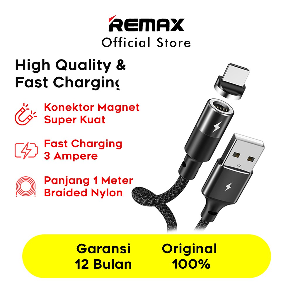 REMAX Zigie Kabel Data Charger Micro USB Magnet RC-102M