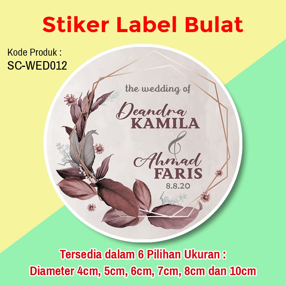 

STIKER LABEL PERNIKAHAN WEDDING TUMPENG MINI STICKER SOUVENIR DEDAUNAN