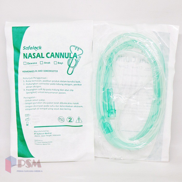 Nasal Oxygen Cannula Bubble Safelock / Selang kanul oksigen O2 Oxyflow