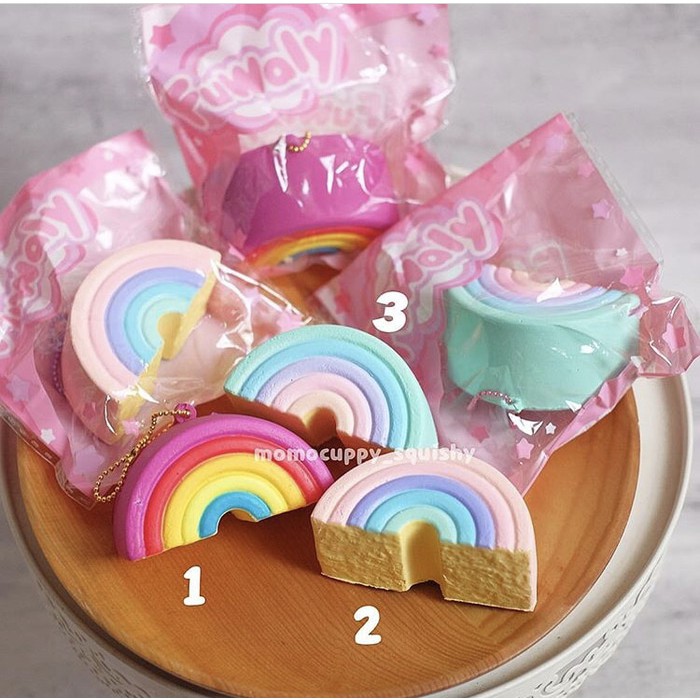 Squishy licensed mini rainbow cake by fuwaly ( squishy pelangi kecil)