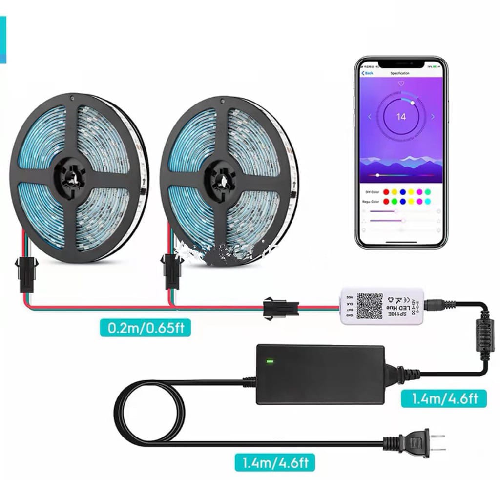 Paket Lampu LED Strip 5050 2835 RGB 5M 10M IP44 IP33 RGB Remote