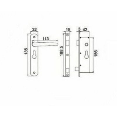 Kunci Handle Pintu Kawat Nyamuk Soligen Set Alumunium Tralis Gagang Teralis Expanda Handel