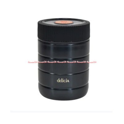 Delicia Vacuum Food Jar 500ml Wadah Makan Kedap Udara Thermal Food Jar 500 ml Tempat Makanan Tempat Bekel Model Tabung Warna Hitam Black