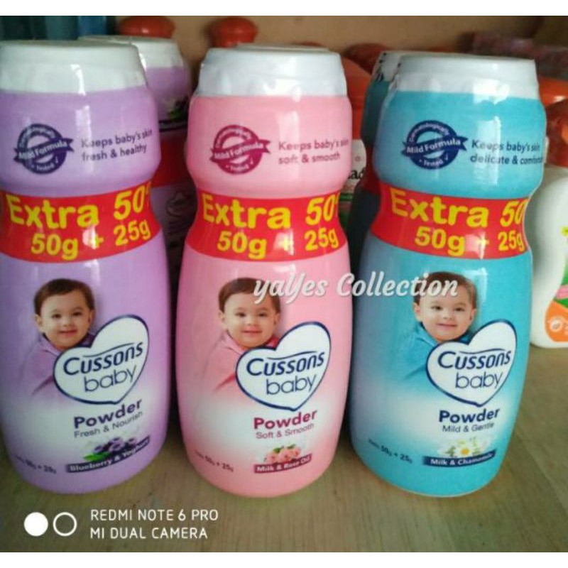 Cussons baby powder bedak serbuk bubuk 150 g - 75 g - 50 g + 25 g Berries Ungu Biru Vanilla Pink Sakura Soft