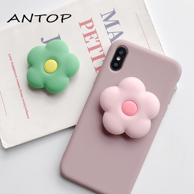 Korean Version of The Airbag Mobile Phone Holder Mobile Phone Telescopic Ring Cute Flowers Lazy Telescopic Anti-fall Mobile Phone Holder ANTOP