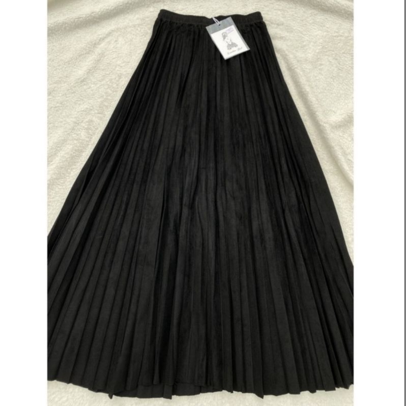 rok prisket suede brokenwhite 95cm London Girl | rok suede hitam