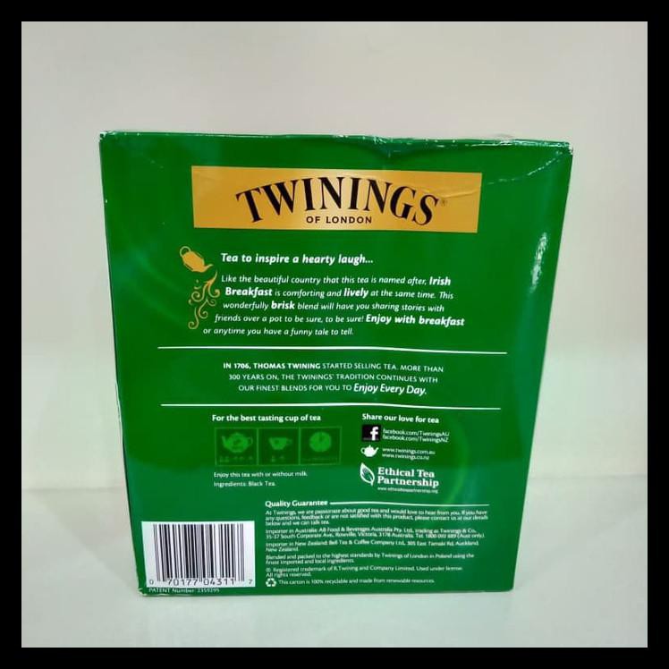

DISKON TEH TWININGS IRISH BREAKFAST 100 BAGS 200G