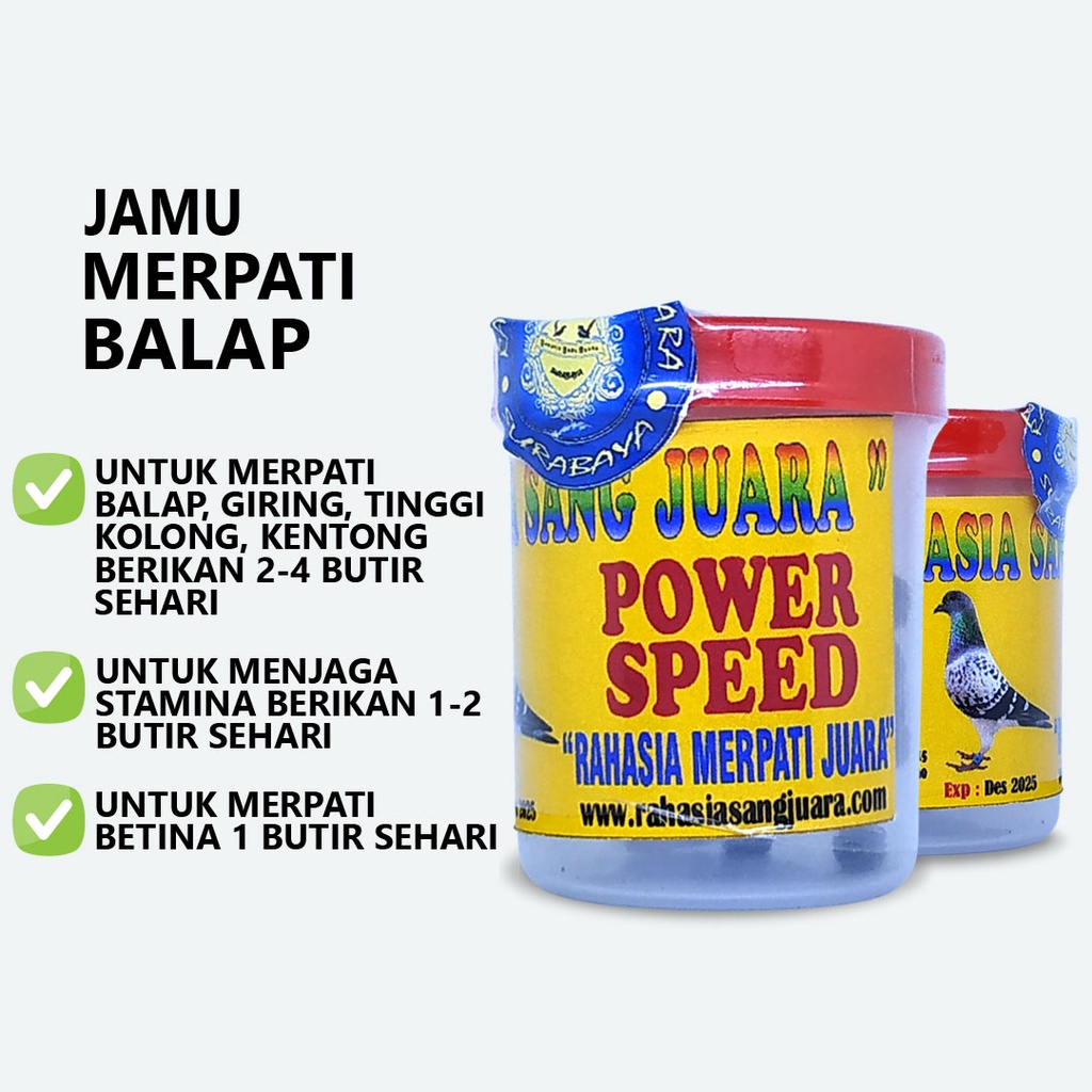 POWER SPEED - JAMU MERPATI BALAP LOMBA TINGGI CEPAT GIRING KERAS KEKET KOLONG