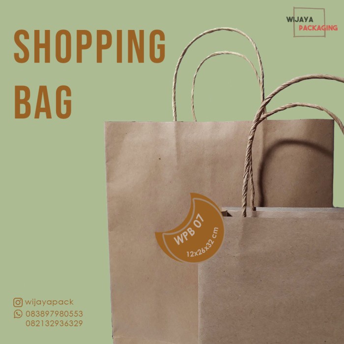 

(TERLARIS) PAPERBAG COKLAT 1 LUSIN Uk. 12cm x 26cm x 32cm ANTI JEBLOS KARENA KUAT