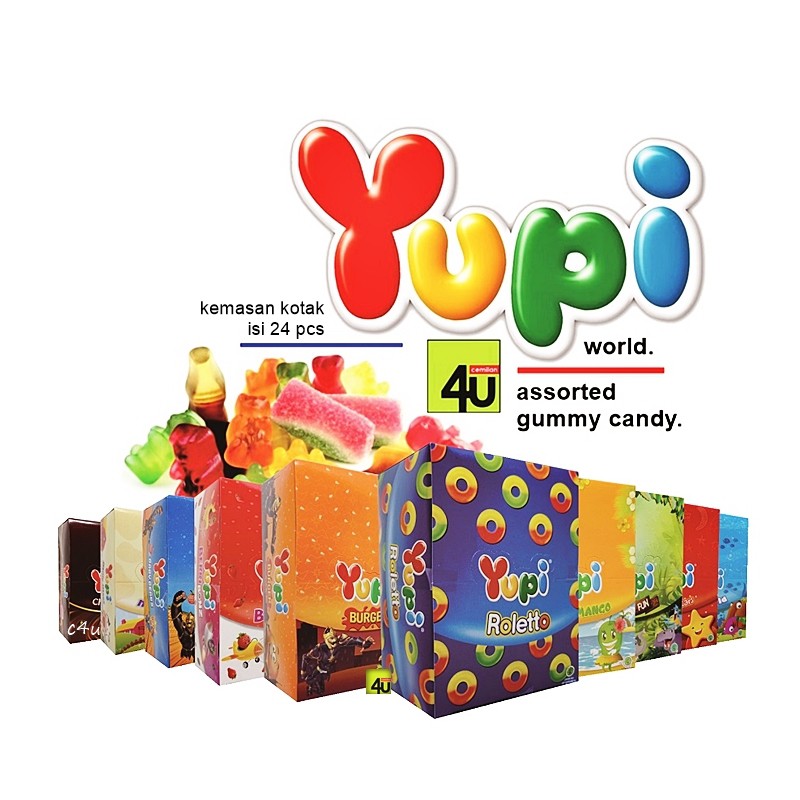

Yupi Jelly Gummy Candy - Varian Kotak isi 24 sachet