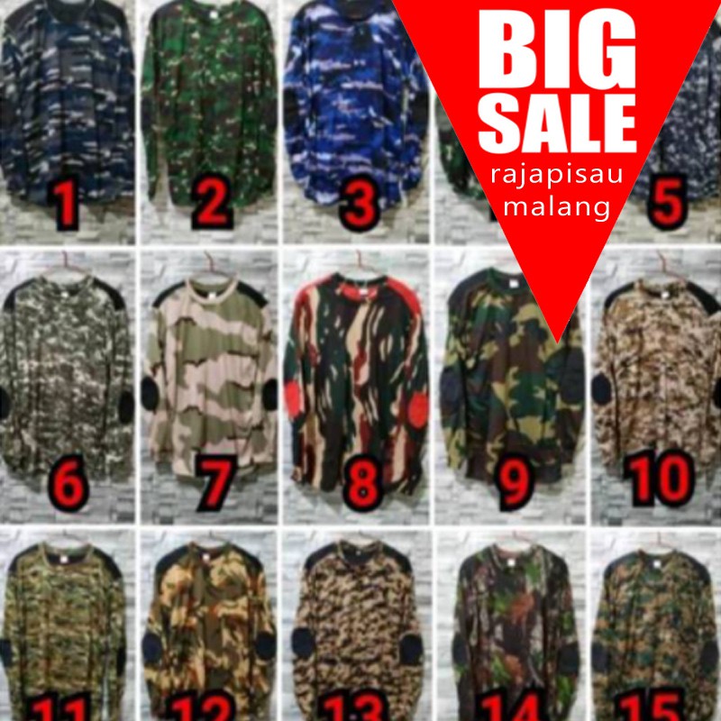 Paling Laris Promo Kaos loreng lengan panjang tempel groSIR