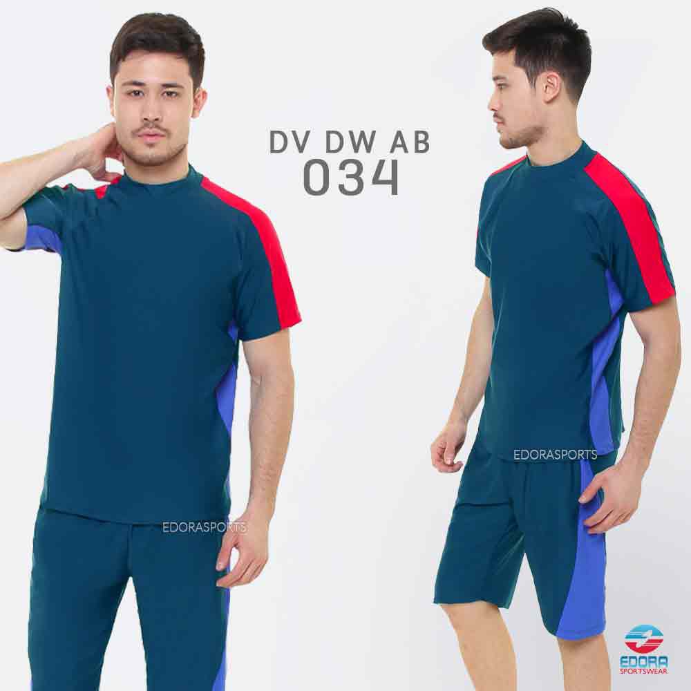 Baju Renang Pria Slim Fit Lengan Pendek DV DW AB EDORA