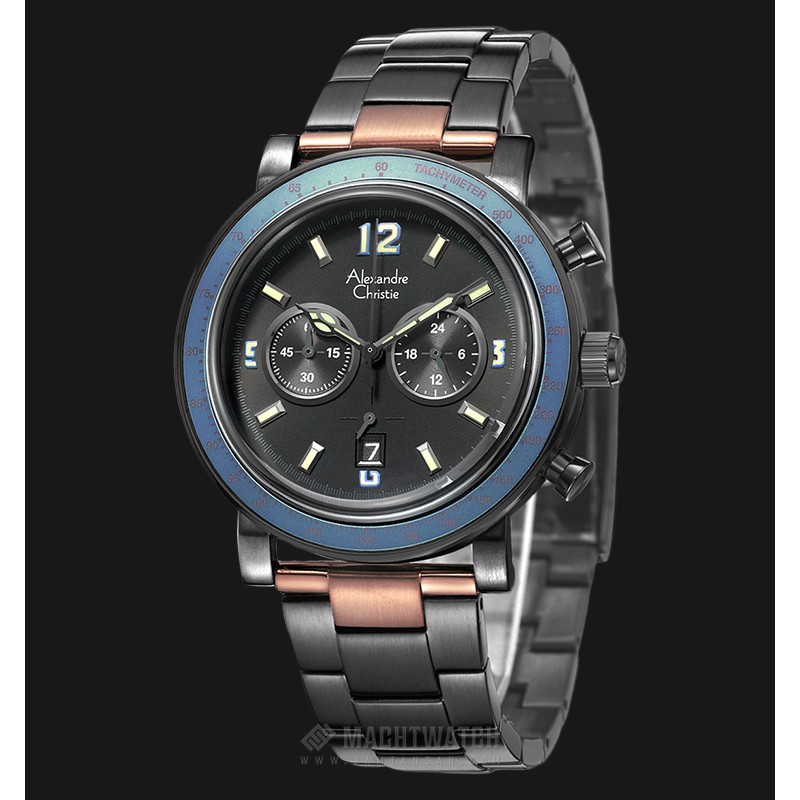 Alexandre Christie AC 6478 MC BUBBA Men Chronograph Black Dial Stainless Steel