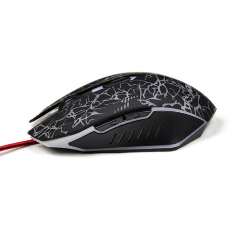 (LUCKID) Mouse Gaming Optical Kabel USB 4000 DPI Dengan 6 Tombol + LED