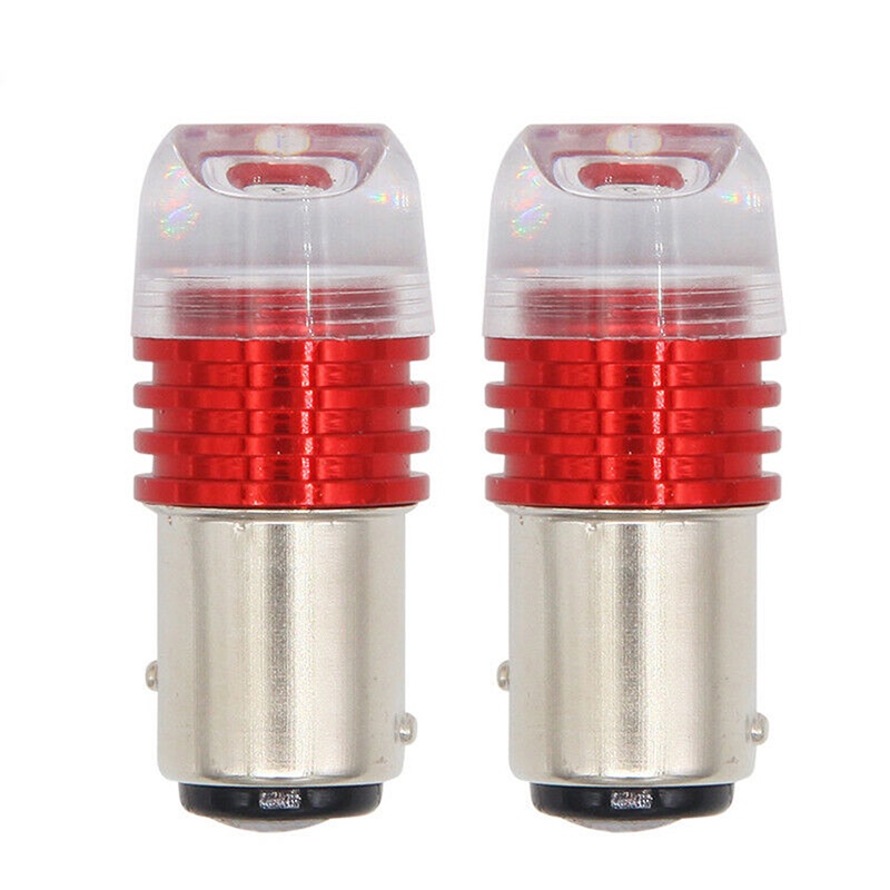 (Happy) 2pcs Lampu Led 1157 Bay15D P21 / 5w Warna Merah Untuk Rem / Mundur Mobil