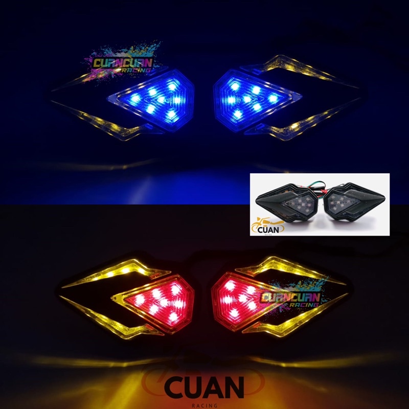 Lampu Sen Sein Tempel Led Running + Senja Motor Cbr 150r R15 V3 Vixion Ninja RR Gsx