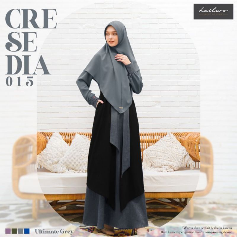 Nibras Haitwo Fashion Muslim Gamis Dewasa Syar'i Cresedia 015 Material Jacquard mix Morelli Stretch 