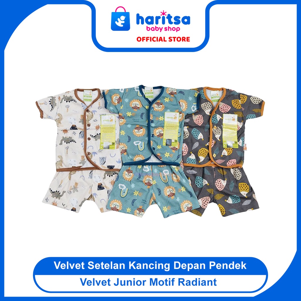 Velvet Junior NORTHERN LIGHTS Setelan Pendek Kc Depan Piyama Bayi/Piyama Anak Setelan