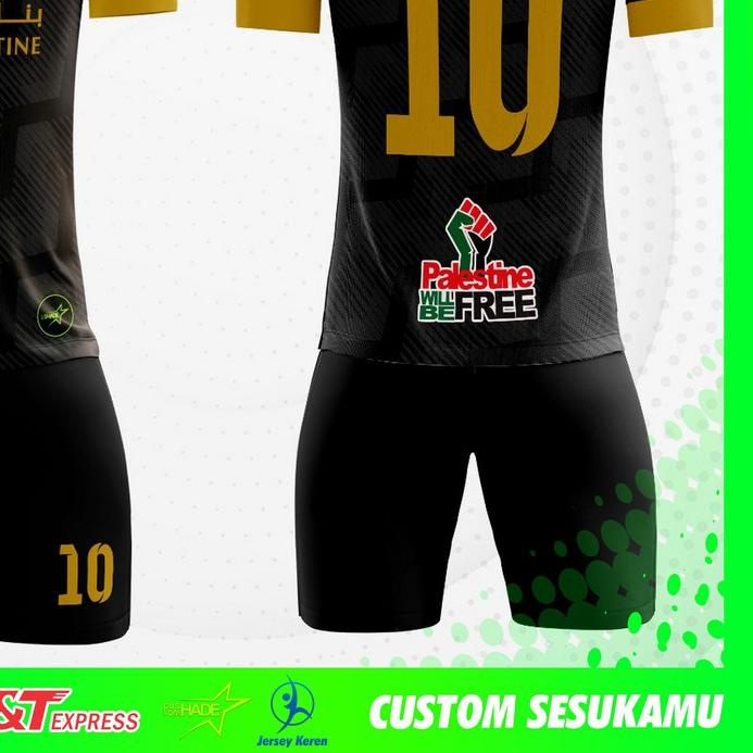 ☂ (Bisa )Baju Kaos Setelan Futsal Dewasa Tangan Pendek/ Jersey Palestina Keren Full Printing ♫